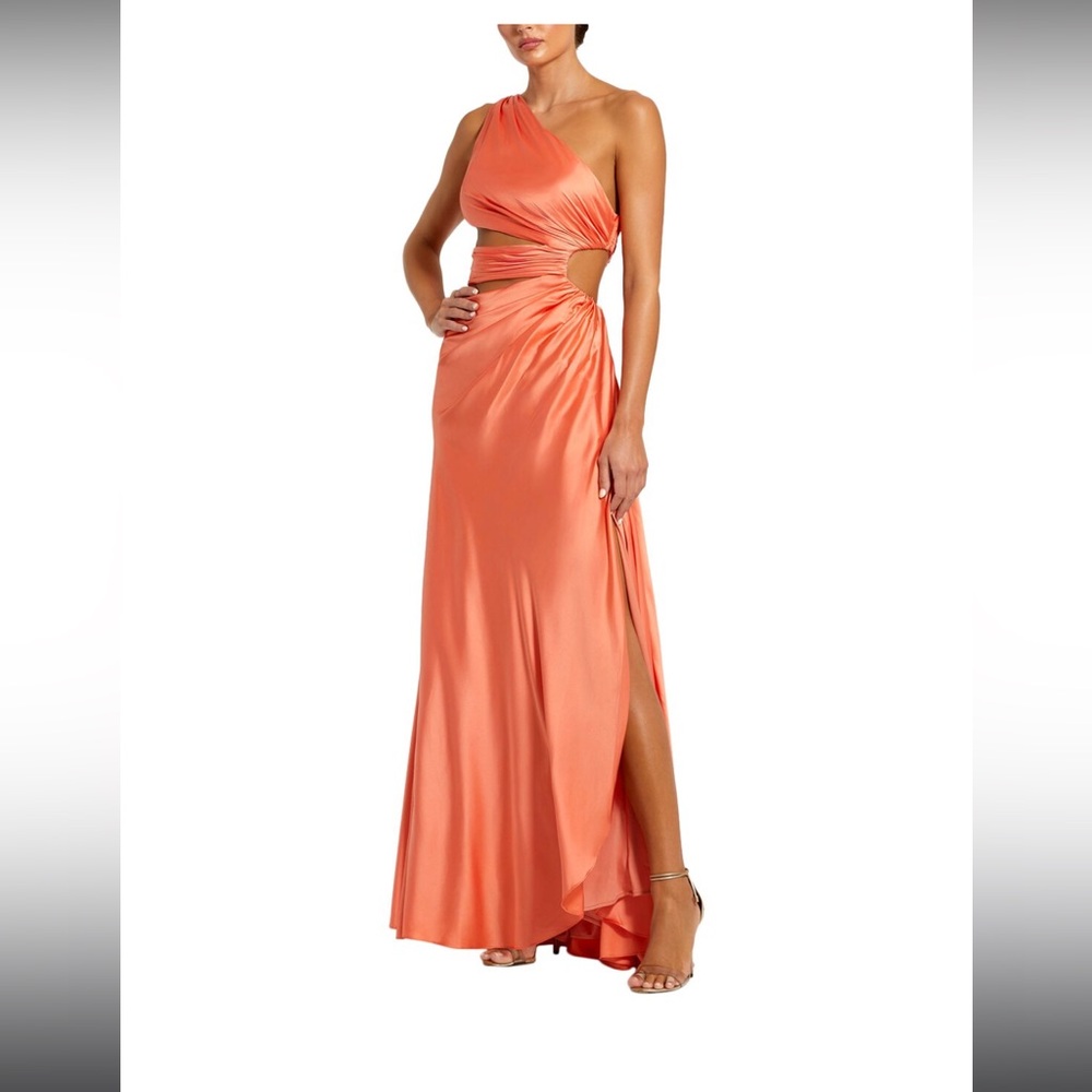 Mac Duggal Vibrant Orange Gown - Picture 2 of 5